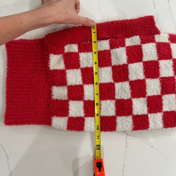 Dog Christmas Sweater Pullover Checkerboard Red White Size L - Picture 8 of 11